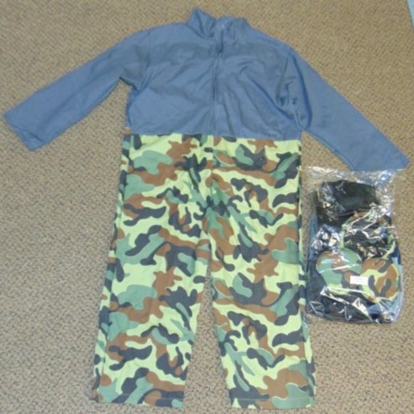 Skull Soldier Sniper Squadron Halloween Costume 4/6 Jumpsuit Boys 9 Piece Set - Picture 4 of 9